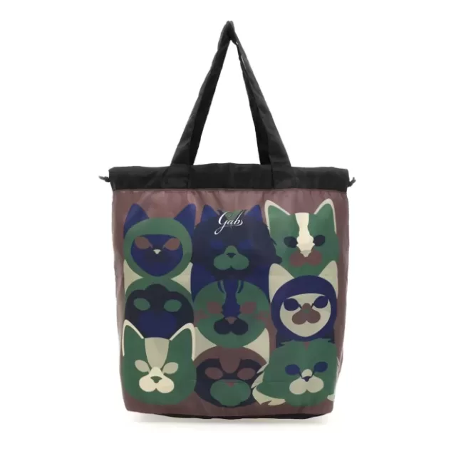 Gabs Shopping/Tote bags>PRINTED NYLON FABRIC SHOPPING BAG