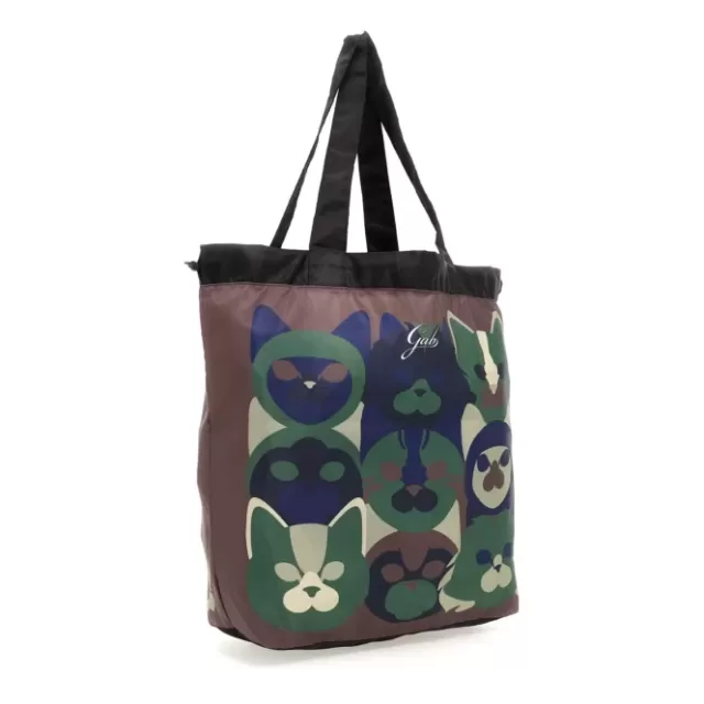 Gabs Shopping/Tote bags>PRINTED NYLON FABRIC SHOPPING BAG