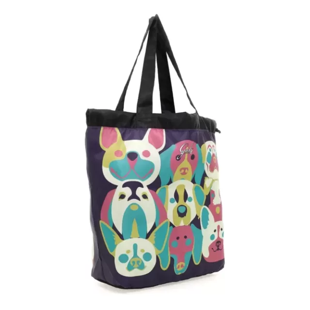 Gabs Shopping/Tote bags>PRINTED NYLON FABRIC SHOPPING BAG