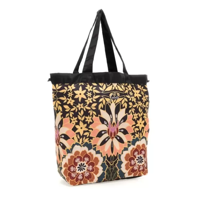 Gabs Shopping/Tote bags>PRINTED NYLON FABRIC SHOPPING BAG