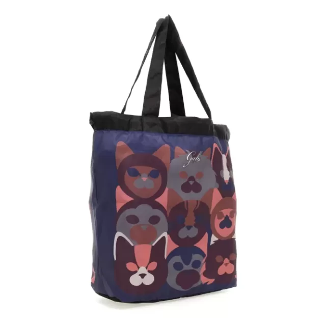Gabs Shopping/Tote bags>PRINTED NYLON FABRIC SHOPPING BAG